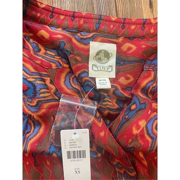 Anthropologie TINY Rosemary Tunic Red Motif Dress NWT sz XS - Picture 4 of 9